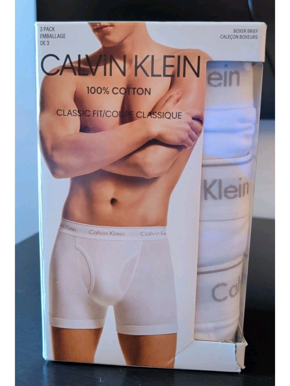 Calvin Klein Men's 100% Cotton Classic Fit 3-pack Boxer Briefs 3 Pack XL